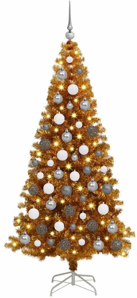 vidaXL Árvores de Natal Artificial Ouro 180 cm PET