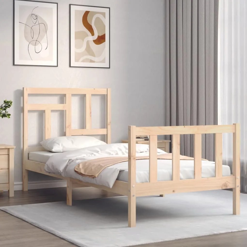 Cama sem colchão 90x200 cm madeira de pinho maciça