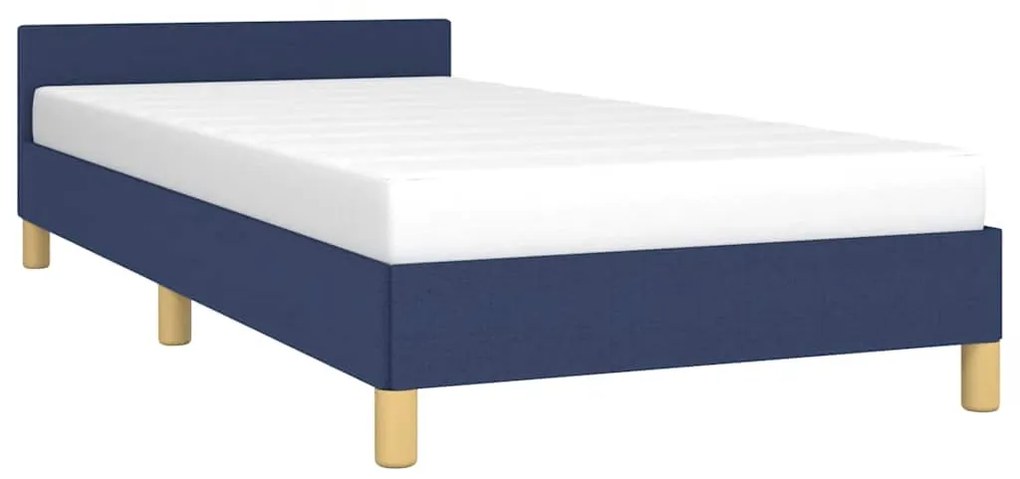 Estrutura cama c/ cabeceira sem colchão 100x200 cm tecido azul