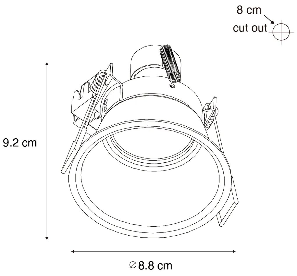 Conjunto de 6 Focos Embutidos Pretos GU10 50mm IP44 - Dept Moderno