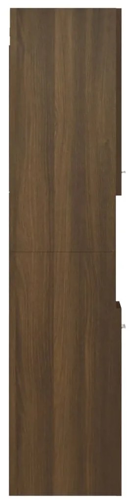 Armário WC 30x30x130 cm derivados de madeira carvalho castanho