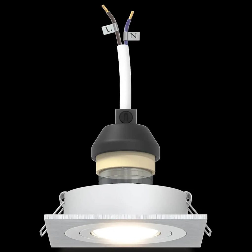 Luzes Recessadas 24 pcs Quadrado GU10 Prata 91x91 mm