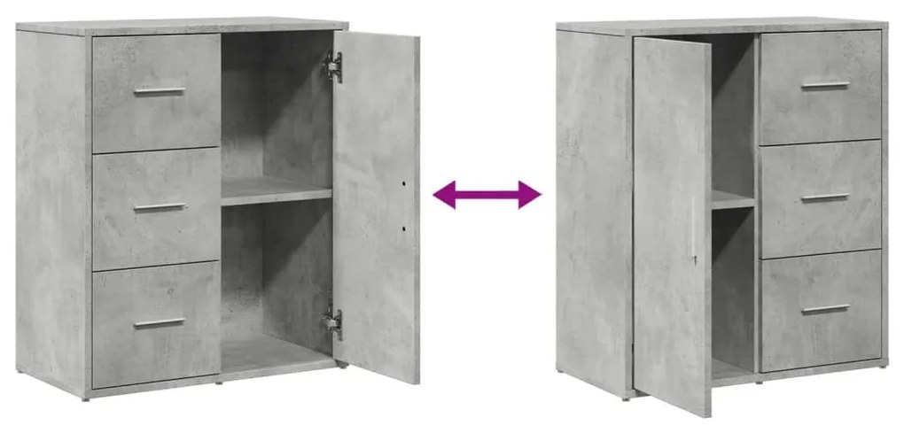 Aparadores 2 pcs 60x31x70 cm derivados madeira cinzento sonoma