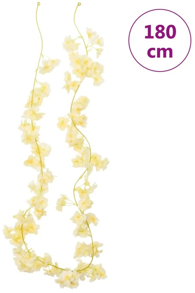 Grinaldas de flores de Natal 6 pcs 180 cm champanhe