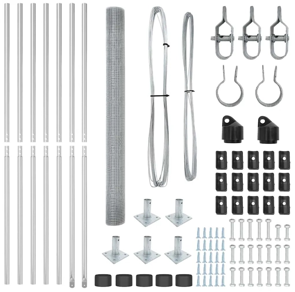 Conjunto de Postes de Cerca Conjunto de 2 Aço galvanizado