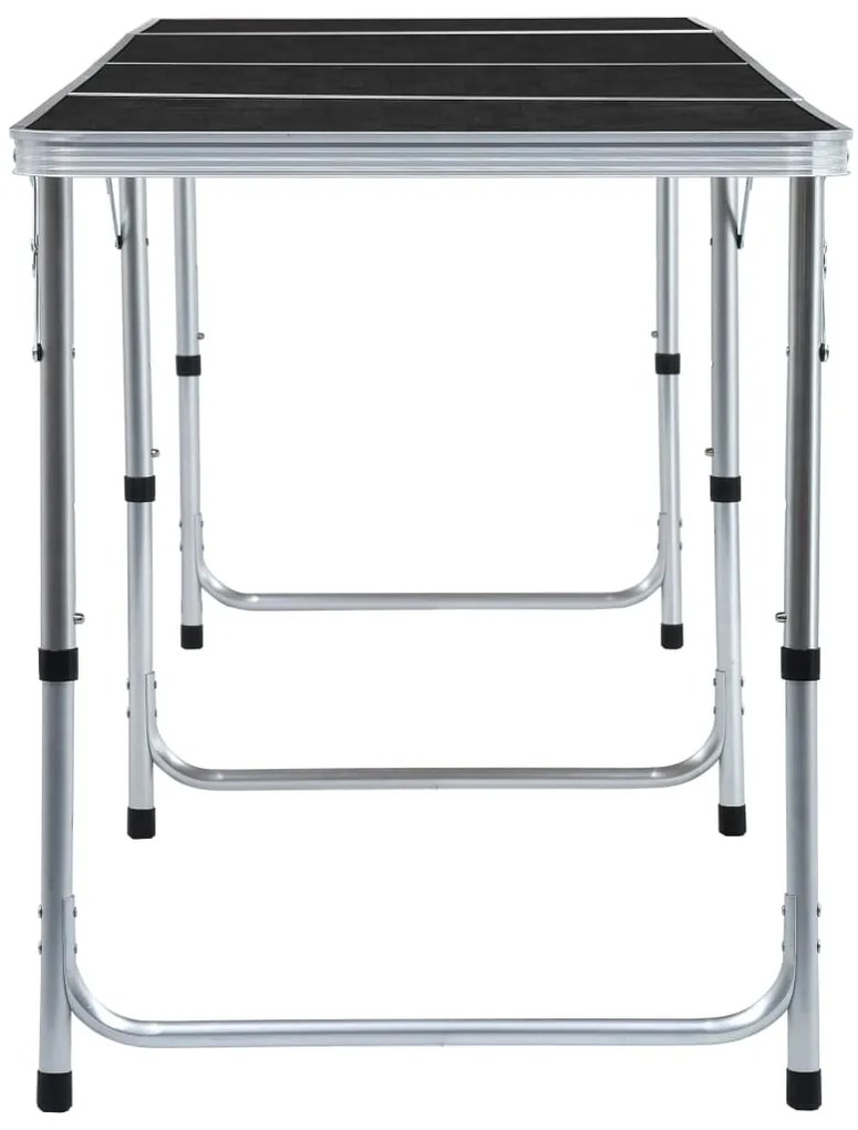 Mesa de campismo dobrável 240x60 cm alumínio cinzento