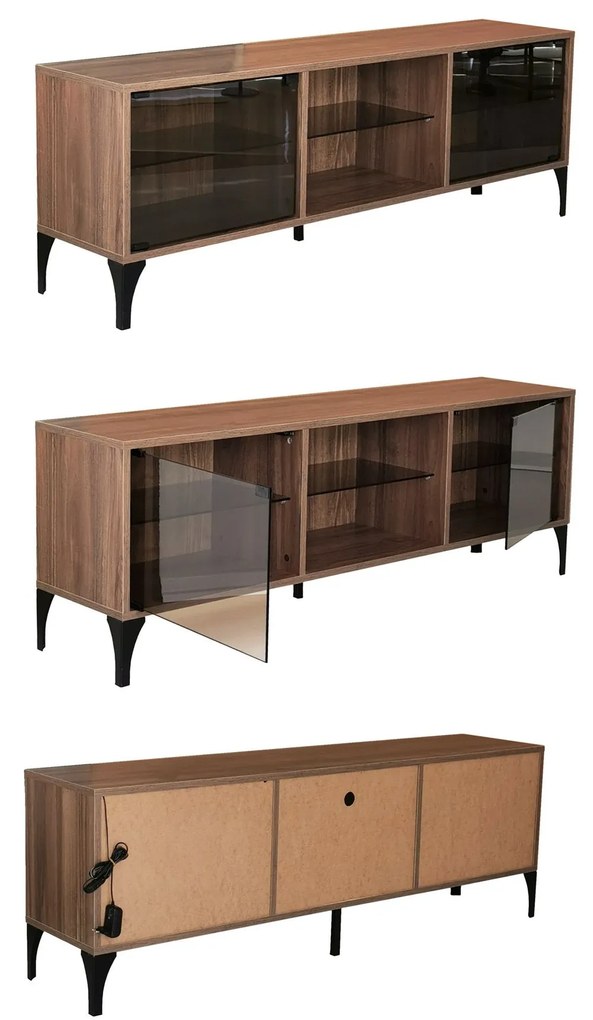 Móvel TV Olympos – Nogueira – 160x55x35 cm