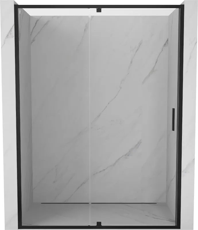 Mexen Exo porta de duche pivotante 155 cm, transparente, preta - 819-155-000-70-00