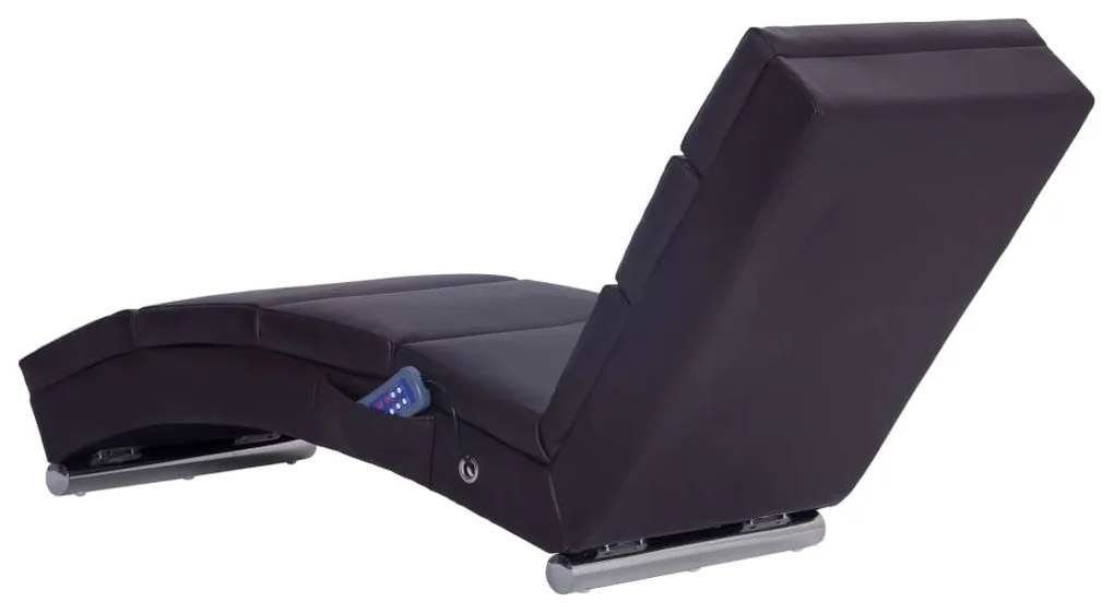 Chaise longue de massagens couro artificial castanho