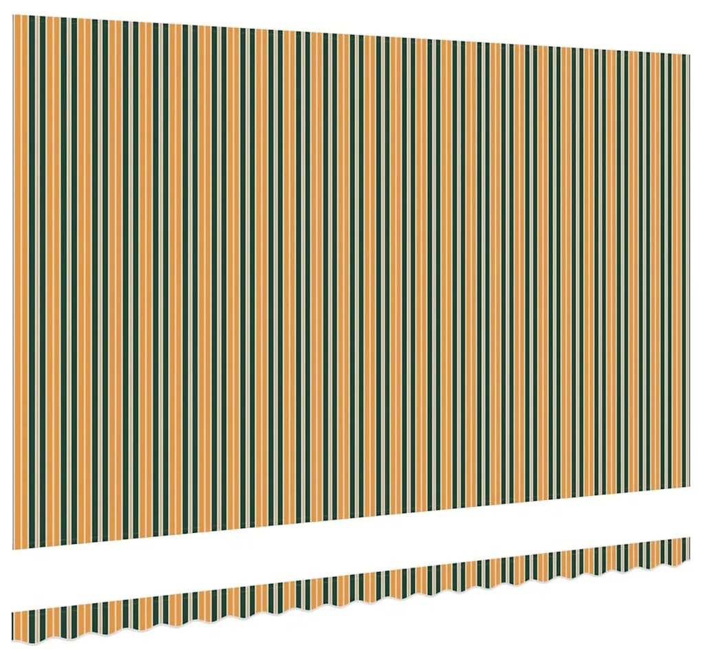 Tecido de Substituição de Toldo para Estrutura 5x3 m Verde e Amarelo