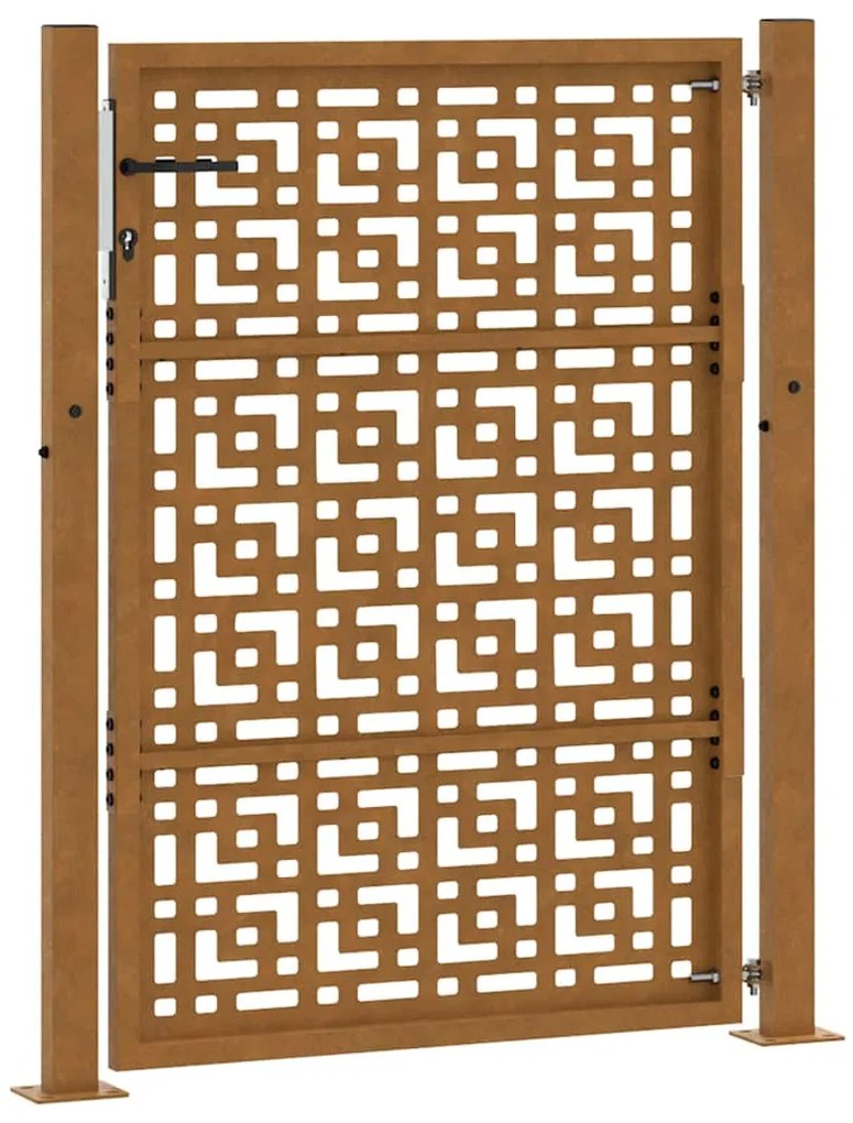 Portão de jardim 105x130 cm design cruzado de aço resistente