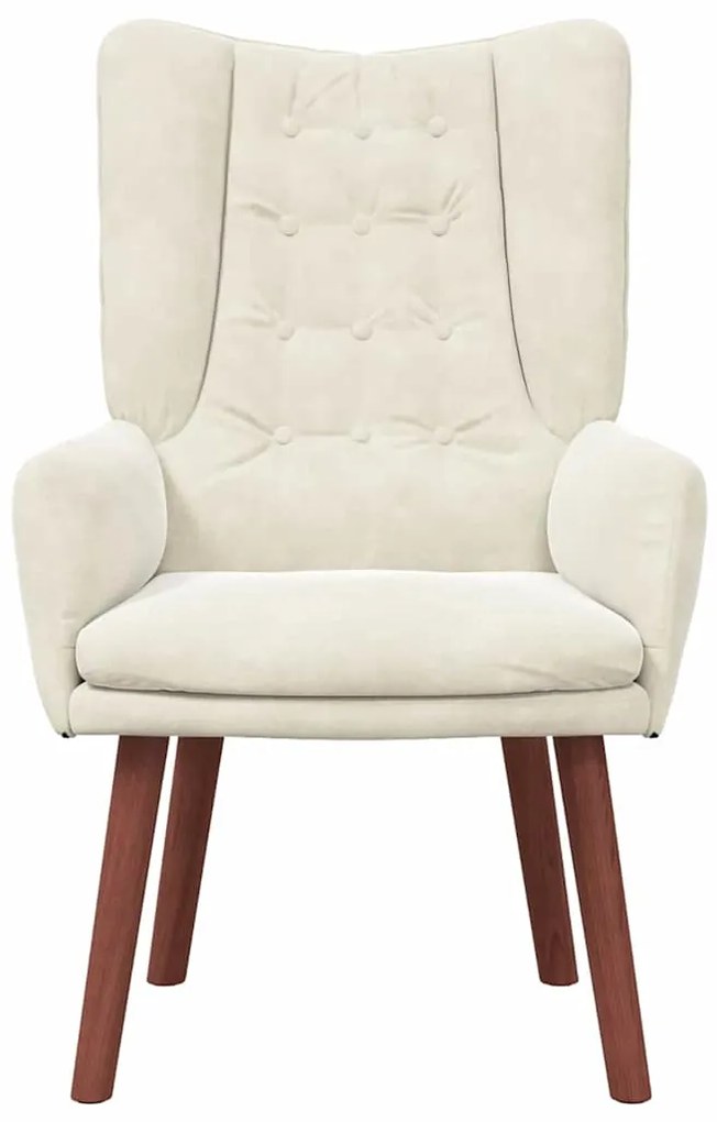 Poltrona Relaxante em Veludo Creme