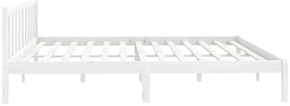 Estrutura de cama 200x200 cm pinho maciço branco