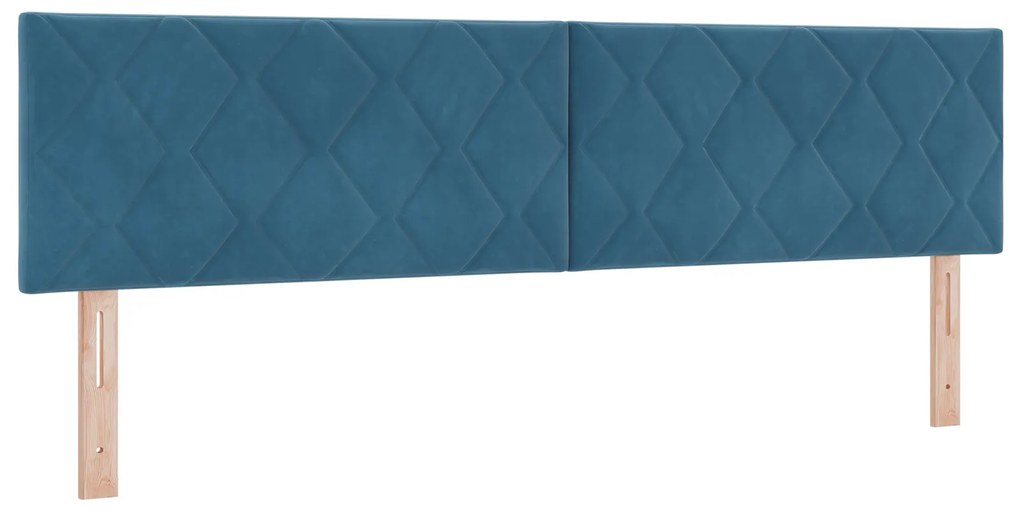 Cama Box com Colchão vidaXL Azul Escuro Super King Veludo