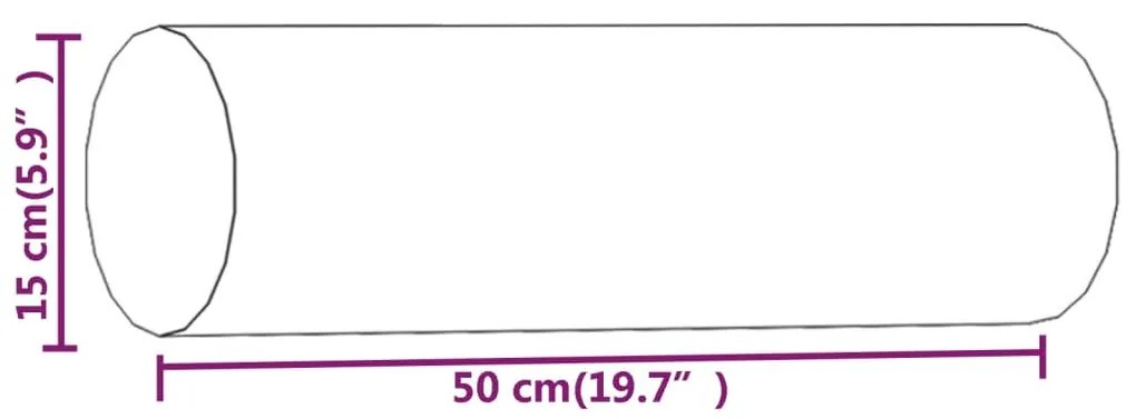 Almofadas decorativas 2 pcs Ø15x50 cm veludo cinzento-claro