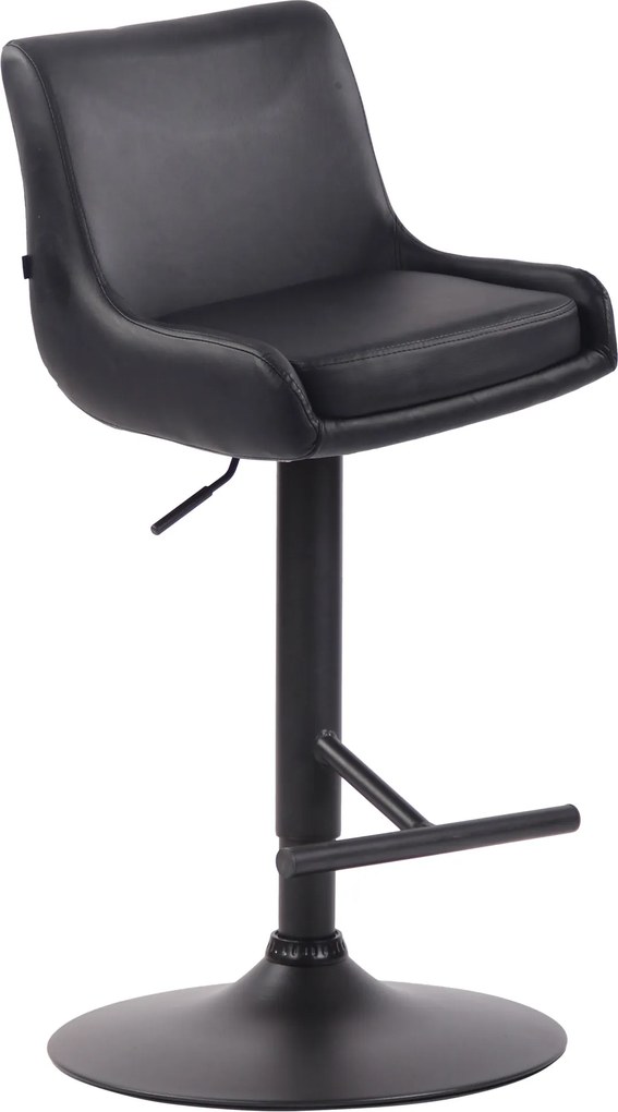 Banco de Bar de couro sintético Preto