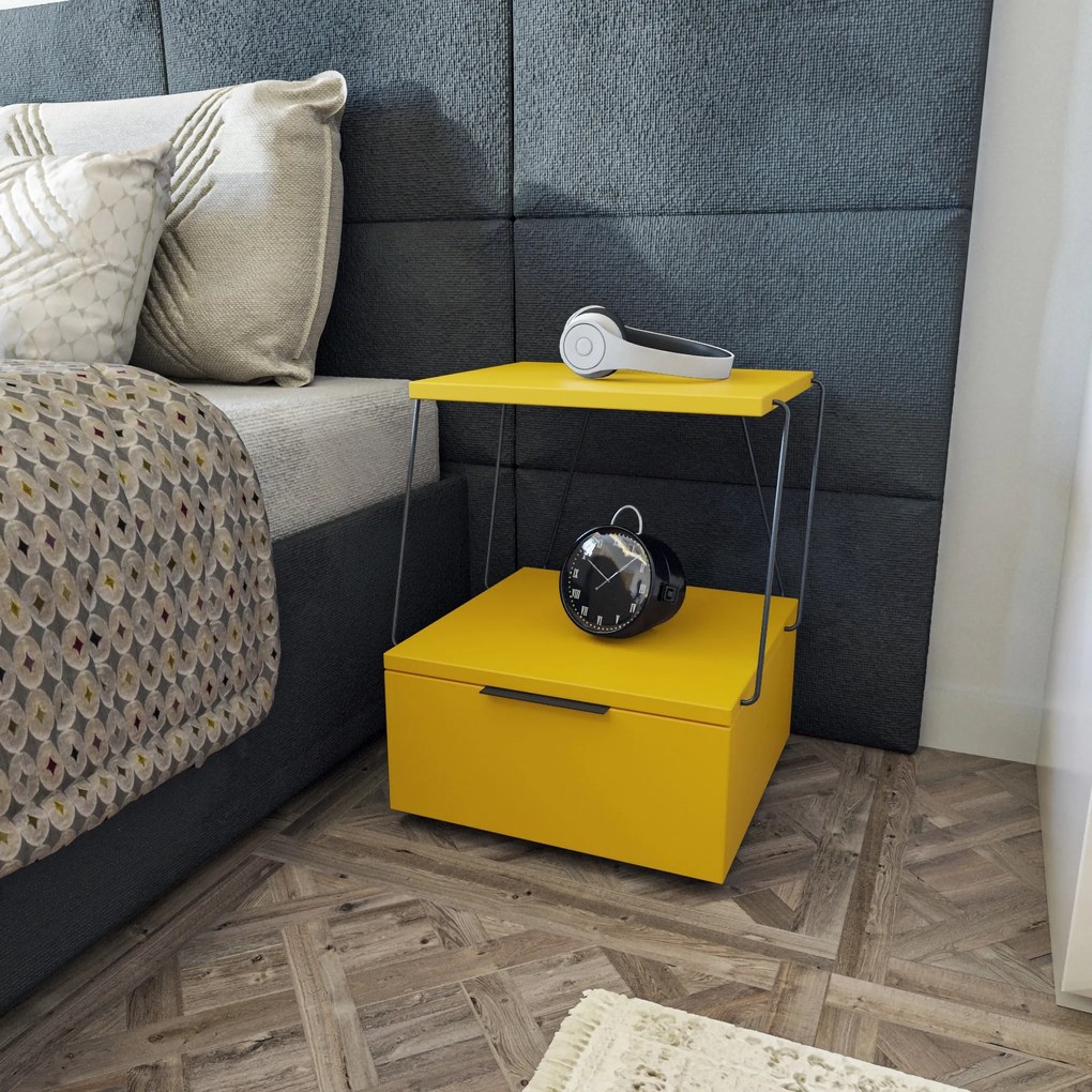 Mesa de Cabeceira Tekoba – Amarela – 42x52x41 cm