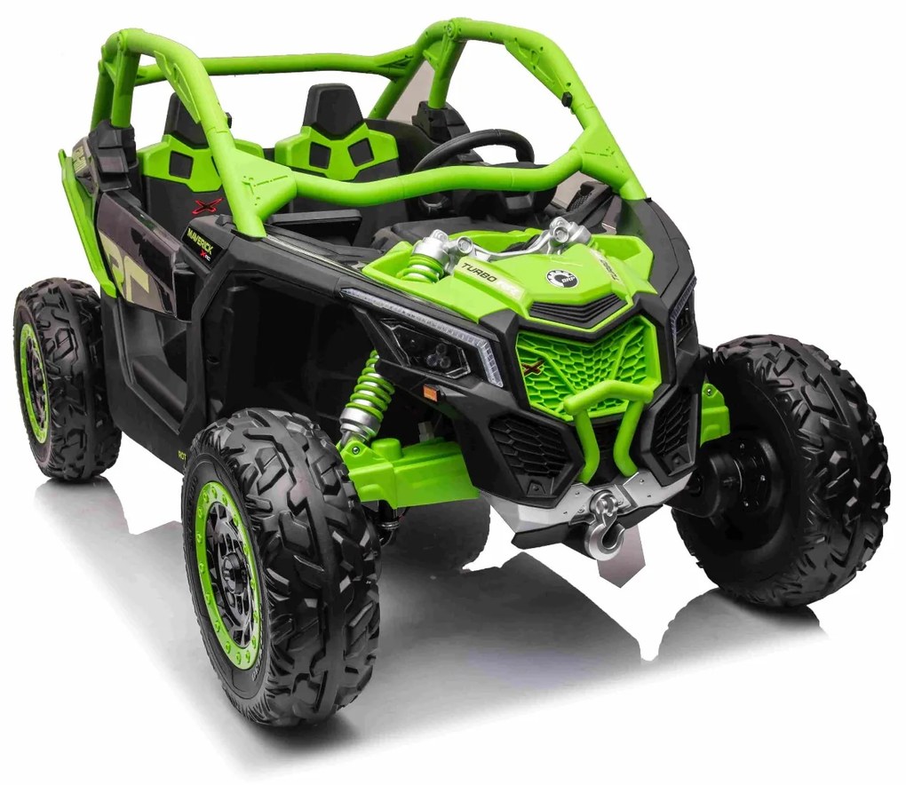 Carro elétrico para crianças 24V Can-am Maverick, 2 Lugares, suspensão dianteira e traseira, controlo remoto de 2,4 Ghz, bateria portátil, 4 motores d