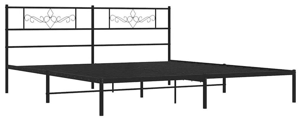 Estrutura de cama com cabeceira 183x213 cm metal preto