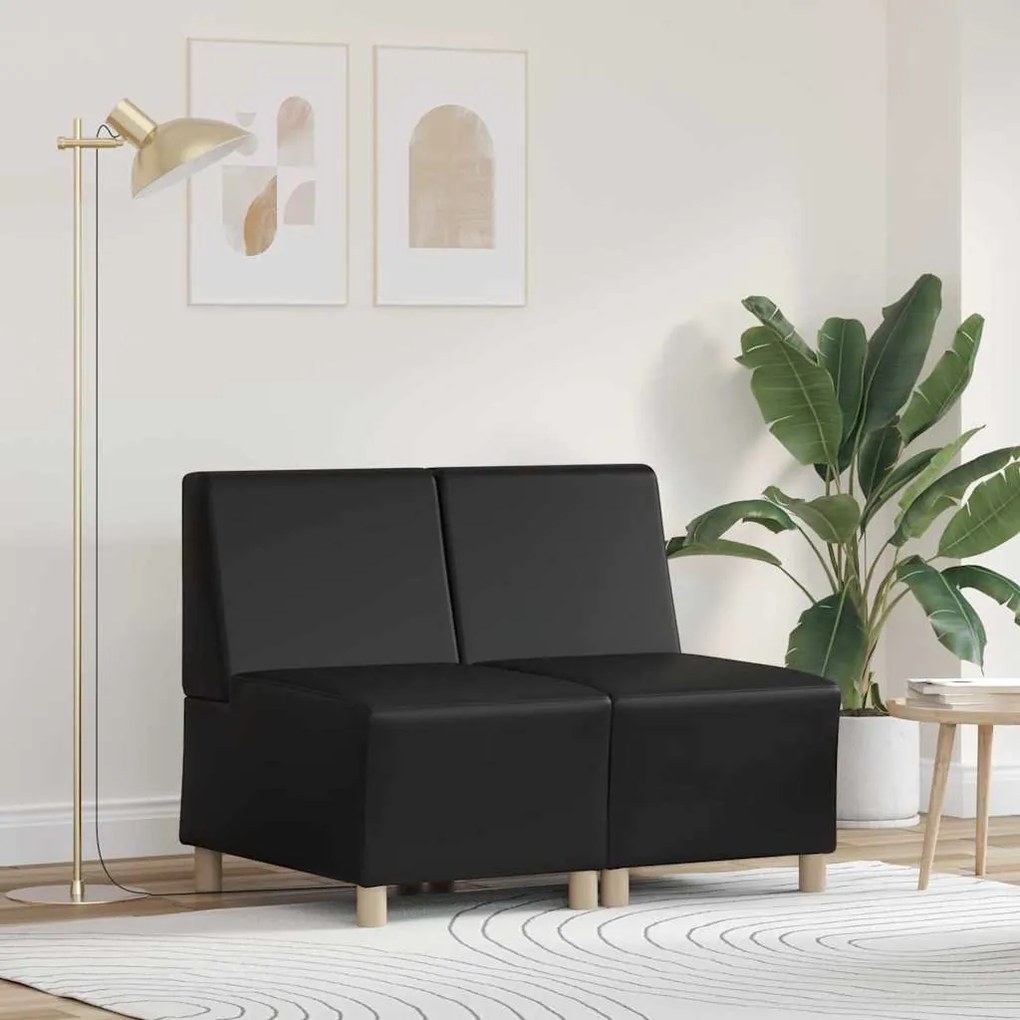 vidaXL Cadeiras de Sofá 2 pcs Preto 55 x 74 x 82 cm Couro sintético