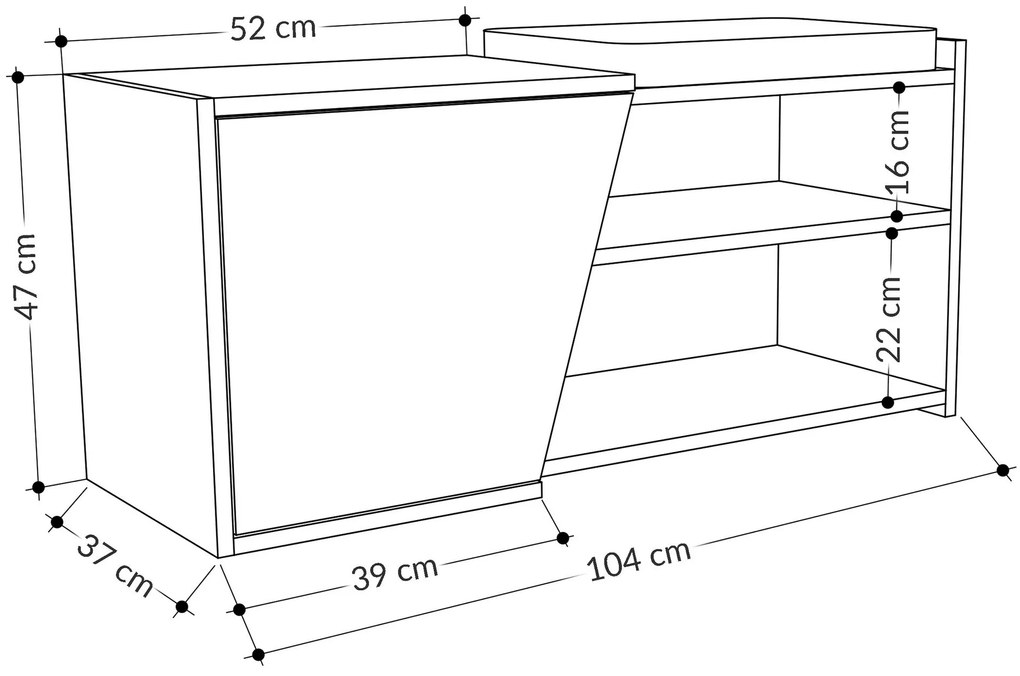 Sapateira Fiona com Prateleiras e Fecho Soft-Close – 104x47x37 cm – Ca