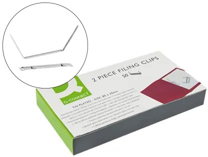 Encadernador Fastener Q-Connect Prateado Caixa de 50 Unidades