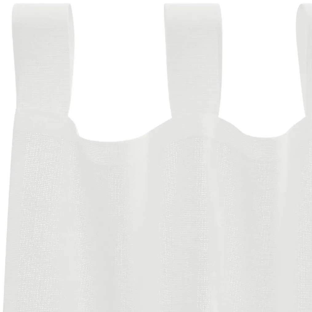 Cortinas de voile com laços 2 pcs branco 140x225 cm