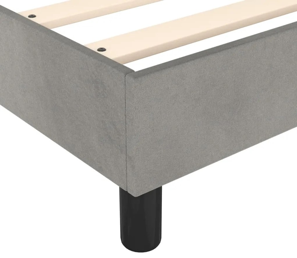 Estrutura de cama sem colchão 90x190 cm veludo cinzento-claro