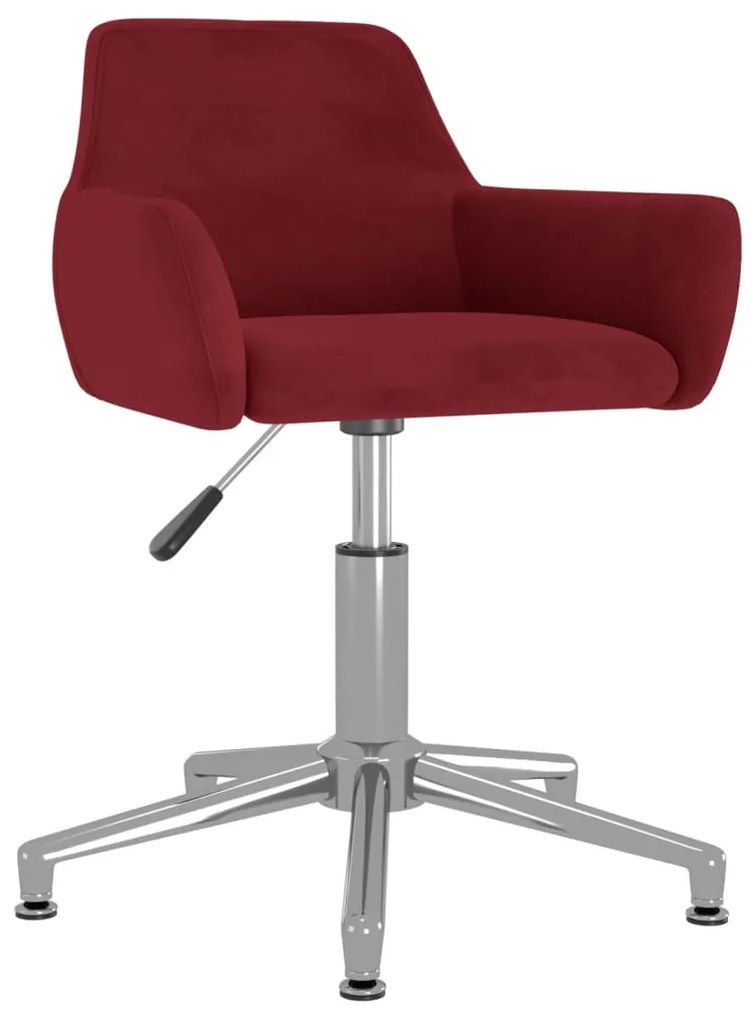 vidaXL Cadeira de escritório giratória veludo vermelho tinto