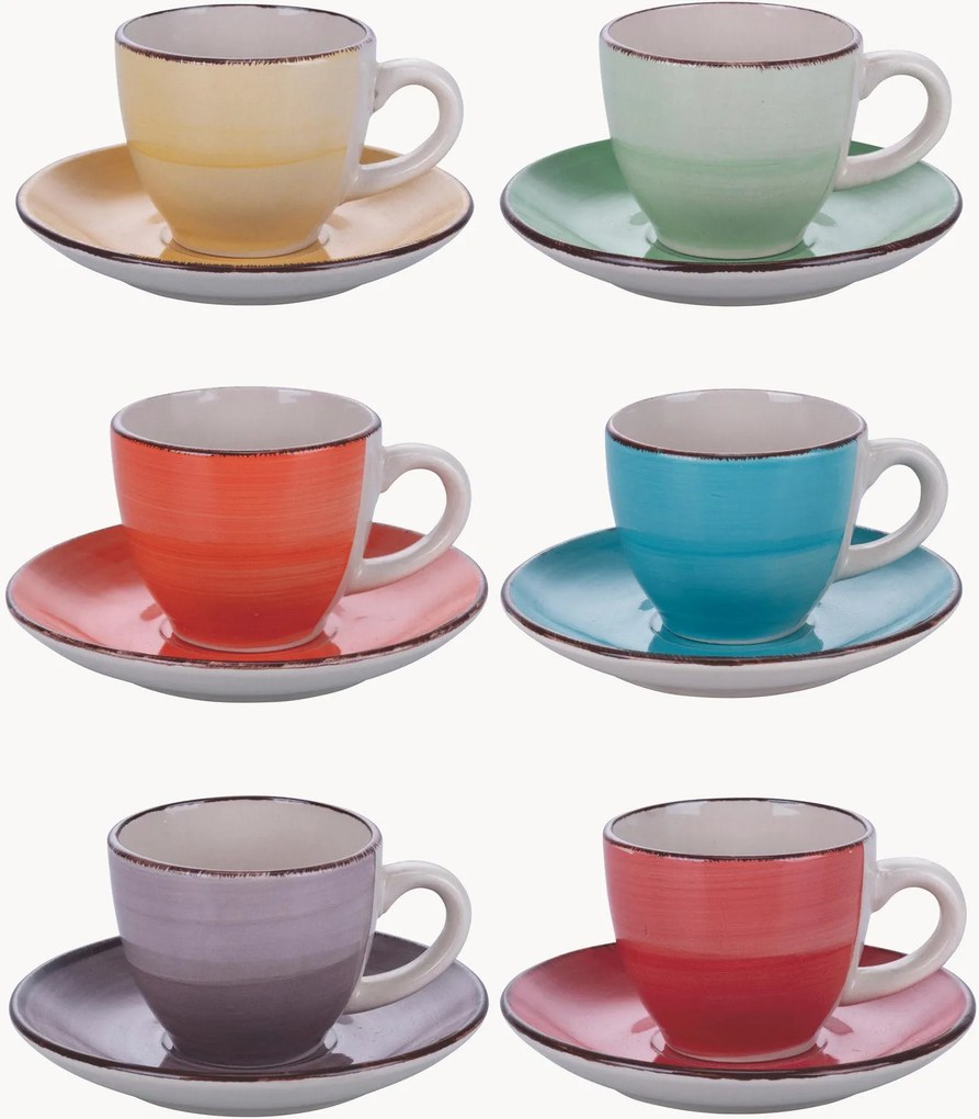 Chávenas de café com pires Baita, conjunto de 6