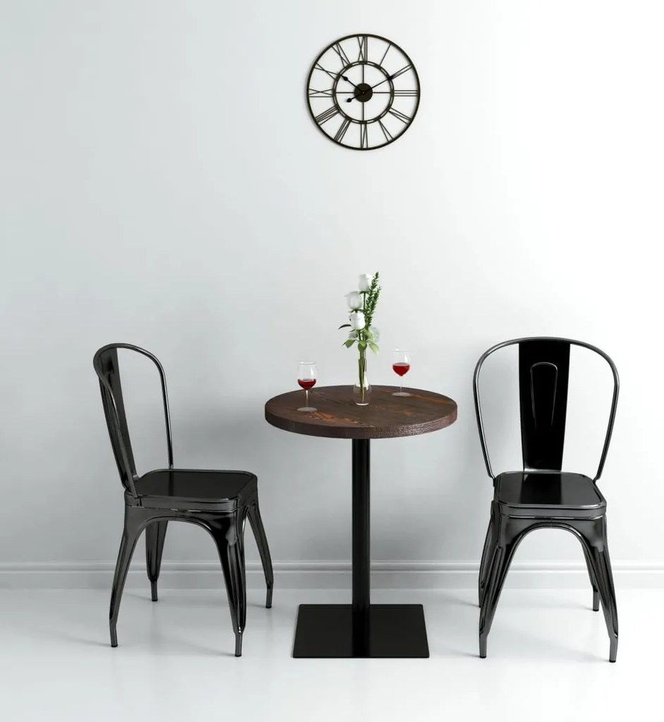 Mesa bistrô em MDF e aço redonda 60x75 cm cinzento escuro