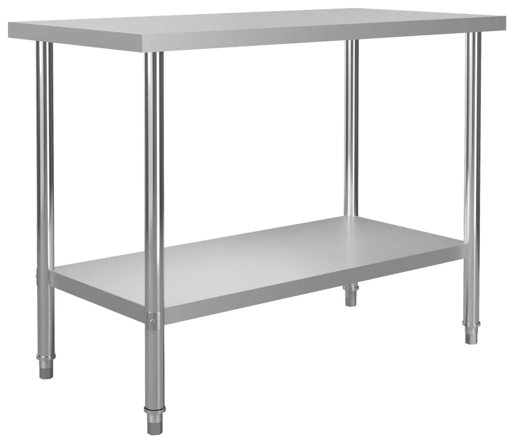 Mesa trabalho cozinha c/ prateleira 120x60x120cm aço inoxidável