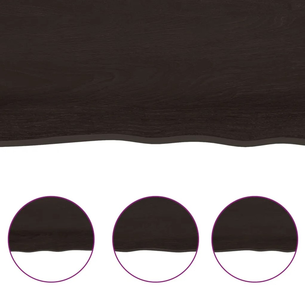 Tampo de mesa 160x60x(2-4) cm carvalho tratado castanho-escuro