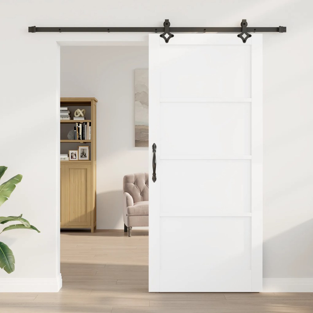 Porta Deslizante vidaXL com Conjunto de Ferragens 'ORKDAL'Branca de Ma