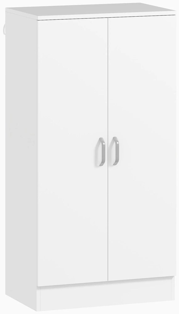 Sapateira de 2 Portas Sapateira para Entrada com 6 Prateleiras Ajustáveis para 14 Pares de Sapatos 55x35x108 cm Branco
