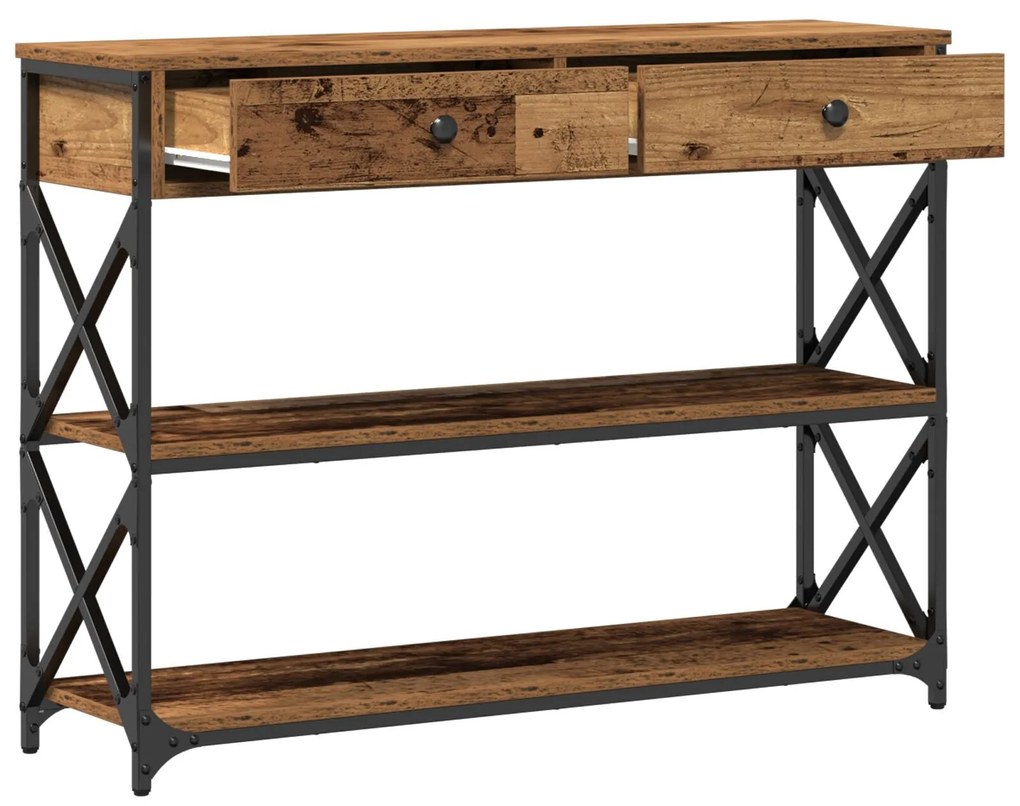 Mesa de Consola vidaXL Madeira Antiga 100x28x75 cm Madeira de Engenhar