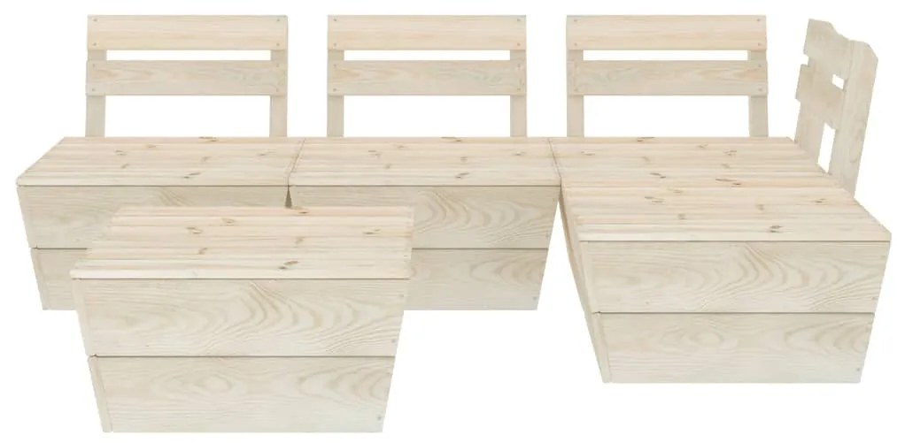 5 pcs conjunto lounge de paletes madeira de abeto impregnada