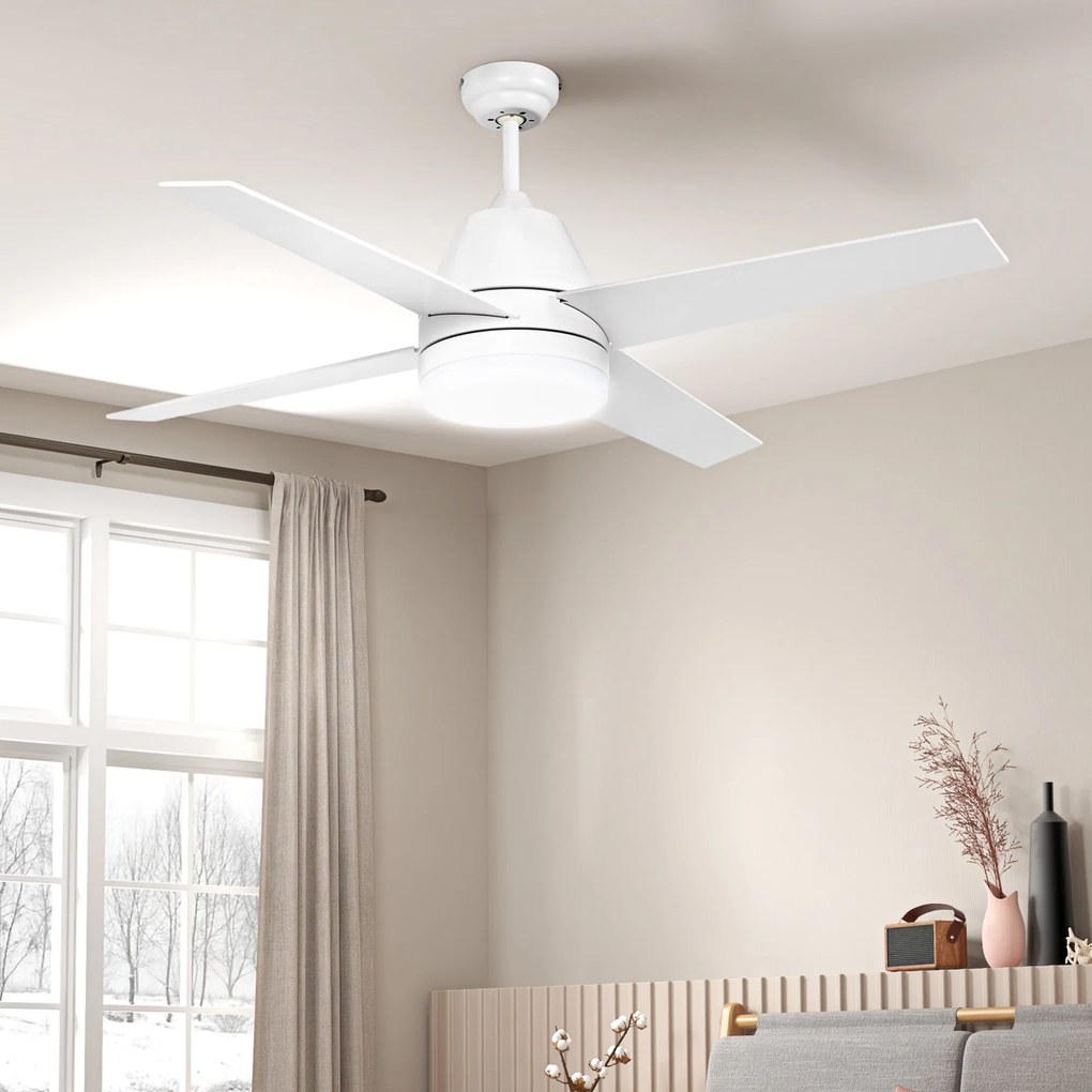 HOMCOM Ventoinha de Teto com Luz 46W Ø129 cm Motor DC Ventoinha de Tet