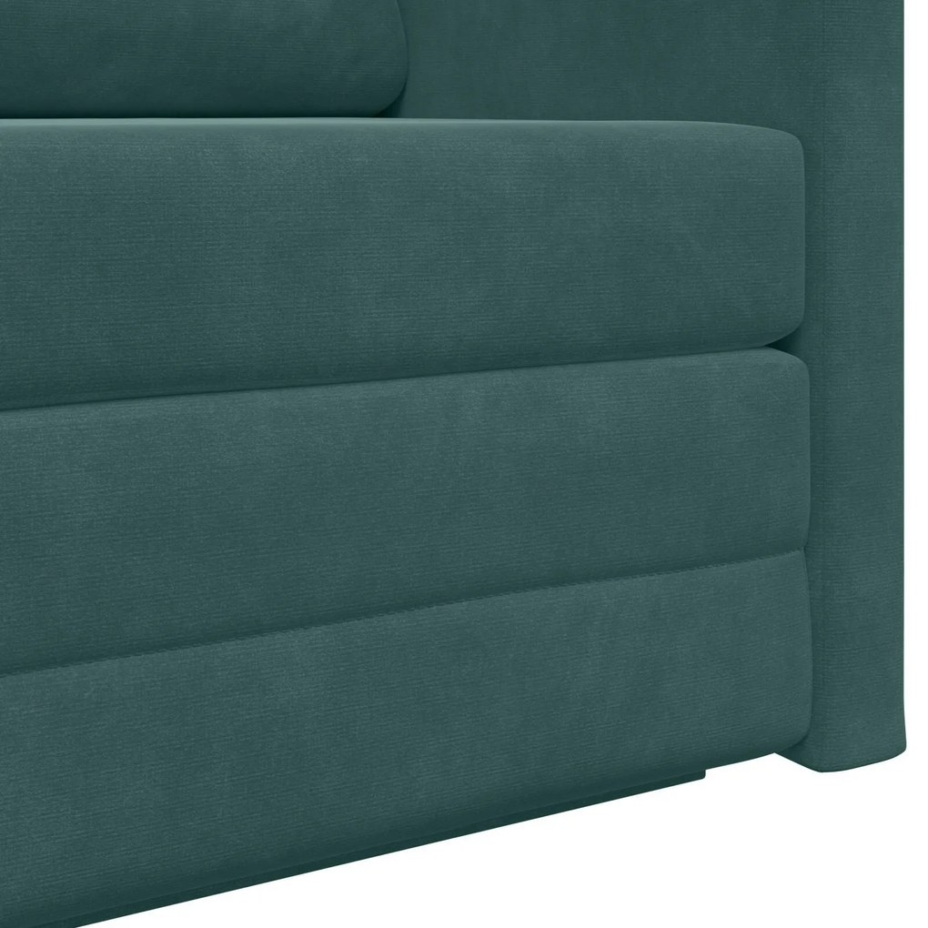Sofá Cama de Piso 2 em 1 Verde Escuro 124x204x61 cm Veludo