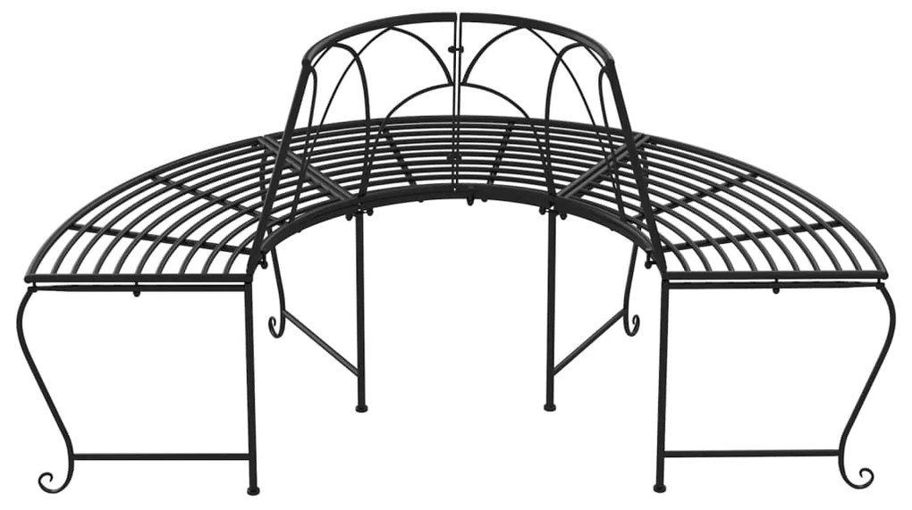 Banco para árvore semicircular Ø159 cm aço preto