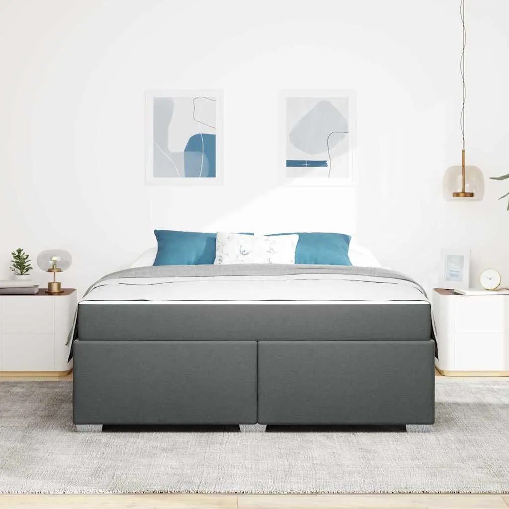 Estrutura da Cama Outros Cinzento escuro 180 x 200 cm tecido