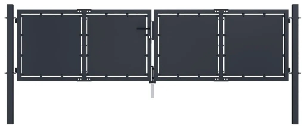 Portão de jardim 300x75 cm aço antracite