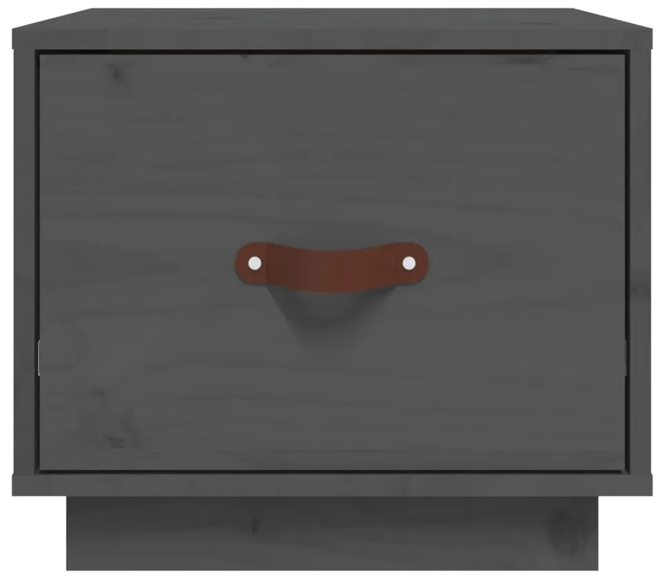 Mesa de cabeceira 40x34x45 cm madeira de pinho maciça cinza