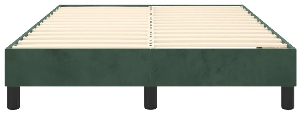 Estrutura de cama 120x200 cm veludo verde-escuro