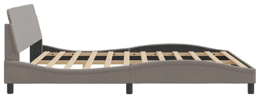 Cama sem colchão 180x200 cm tecido castanho-acinzentado