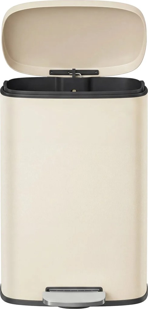 Caixote do lixo para cozinha, 50 L, caixote do lixo bege