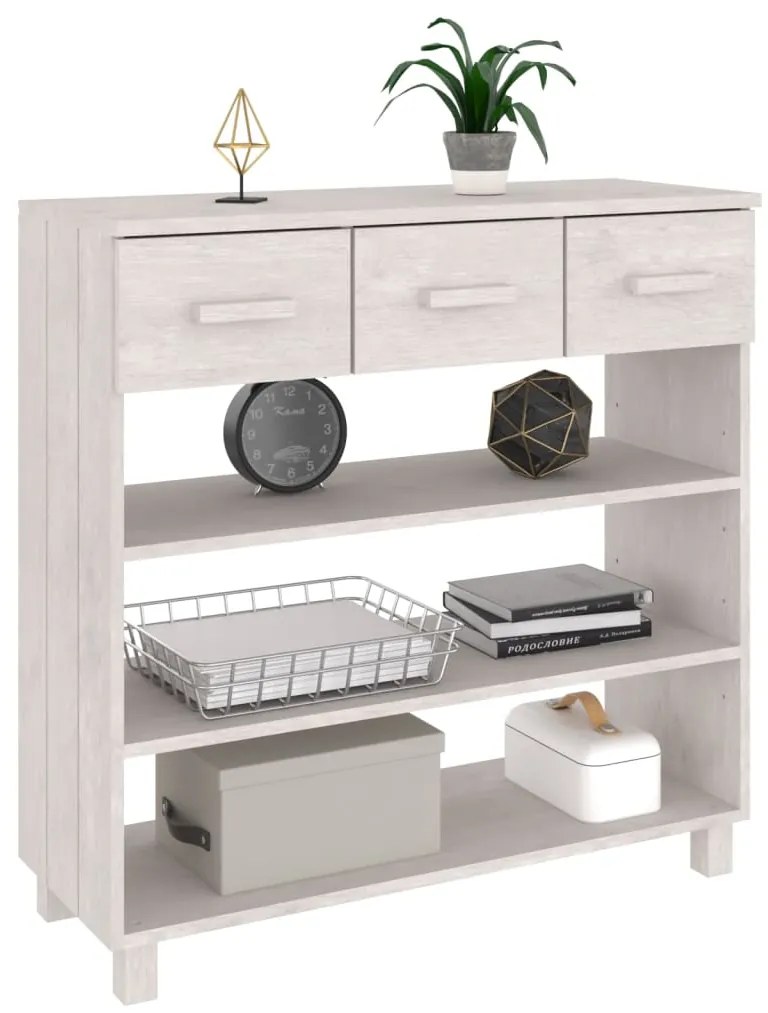 Mesa consola HAMAR 90x35x90 cm pinho maciço branco