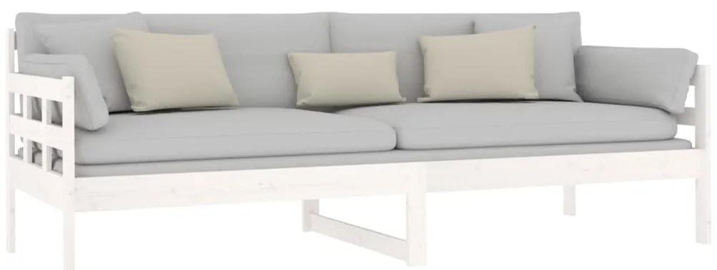 Sofá-cama 80x200 cm madeira de pinho maciça branco