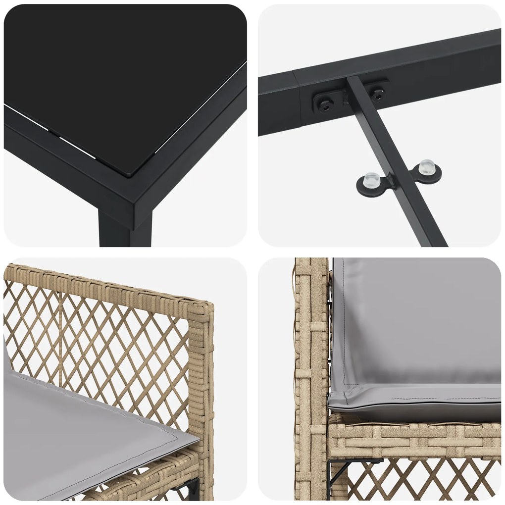 Conjunto de Jantar de Jardim VidaXL 5 Peças com Almofadas Bege Poli Ra