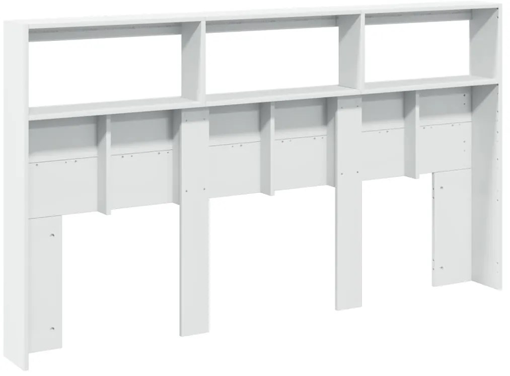 Armário de cabeceira com luzes LED 180x17x102 cm branco